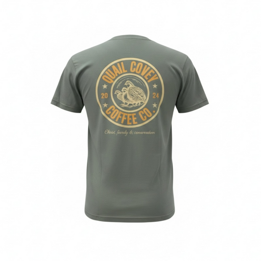 Green Quail Covey Coffee Shirt
